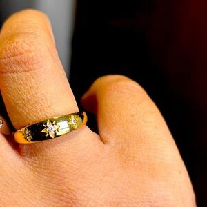 Gold Over Sterling Silver Gypsy Ring Size 8